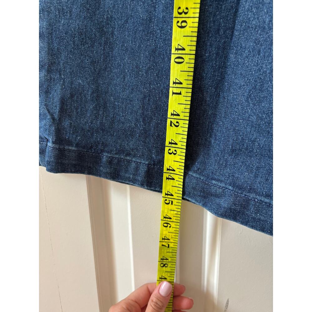 Woman Within Elastic Waist Wide Leg Denim Jeans Women’s 18W Tall Pull On Blue - Picture 5 of 7